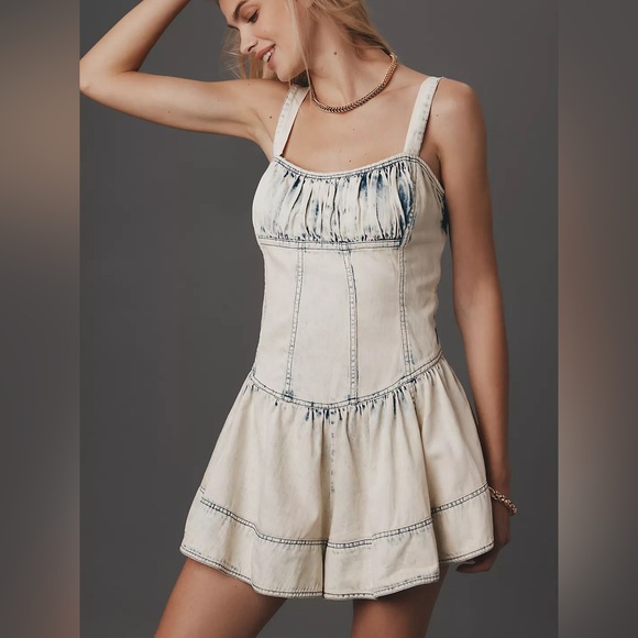 Pilcro Square-Neck Drop-Waist Romper - hulwithkids.com Pilcro Square-Neck Drop-Waist Romper - hulwithkids.com